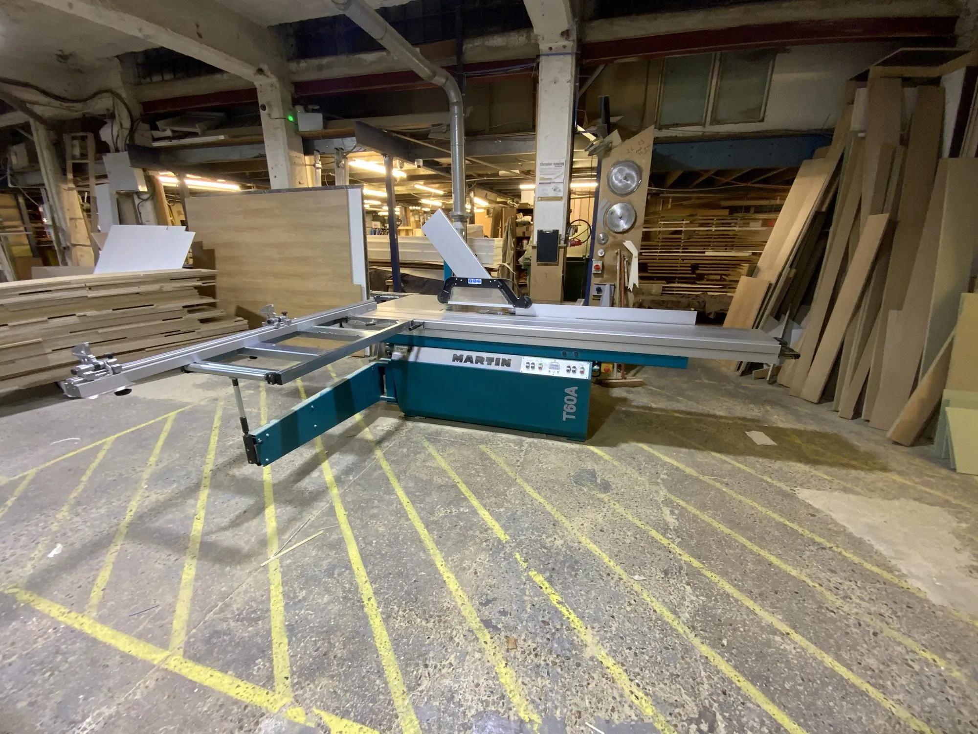 The Martin sliding table saw in the machine shop